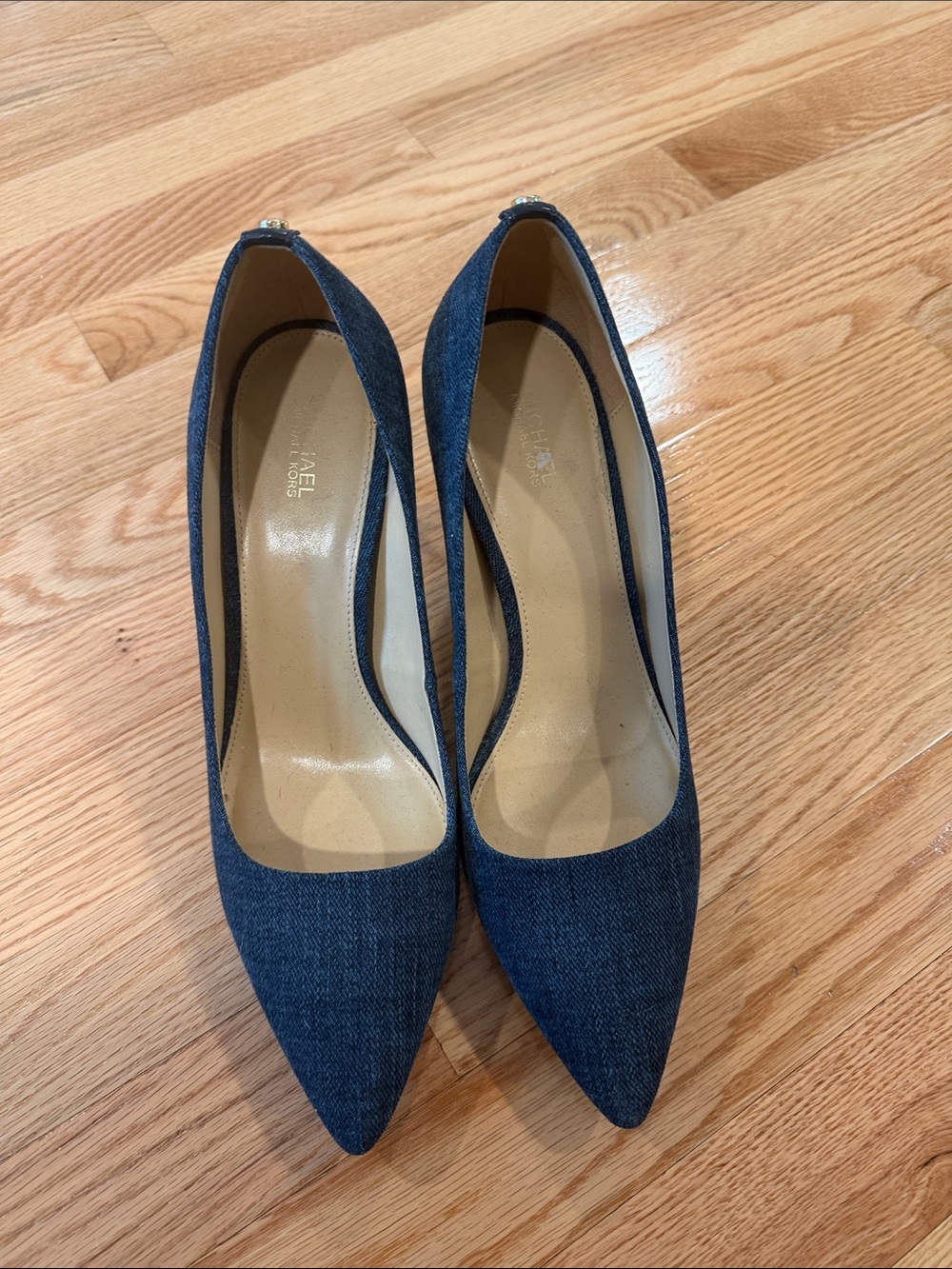 Michael Kors Classic Pointed-Toe Denim Pumps - Blue